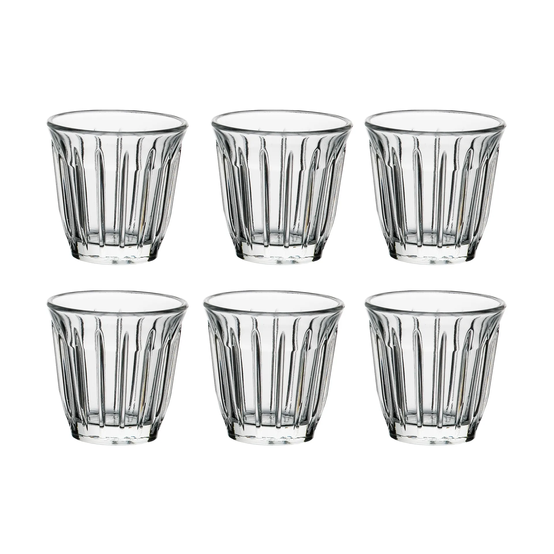 Zinc szklanki do espresso 100 ml, 6‑pak, Jasne La Rochère