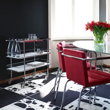 Cargo wózek serwisowy - Biały laminat-chrom - Lammhults