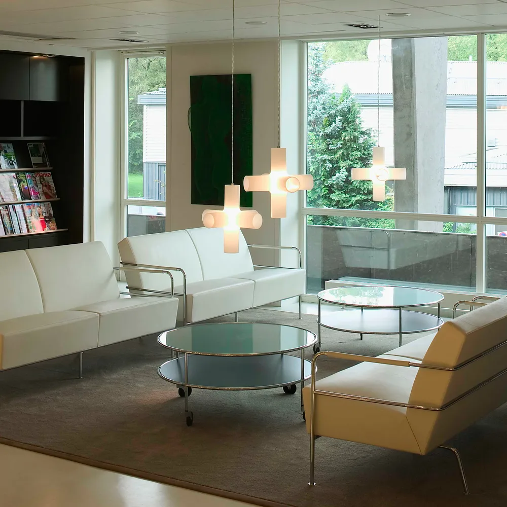 Chicago III stolik kawowy, Biały laminat-chrom Lammhults