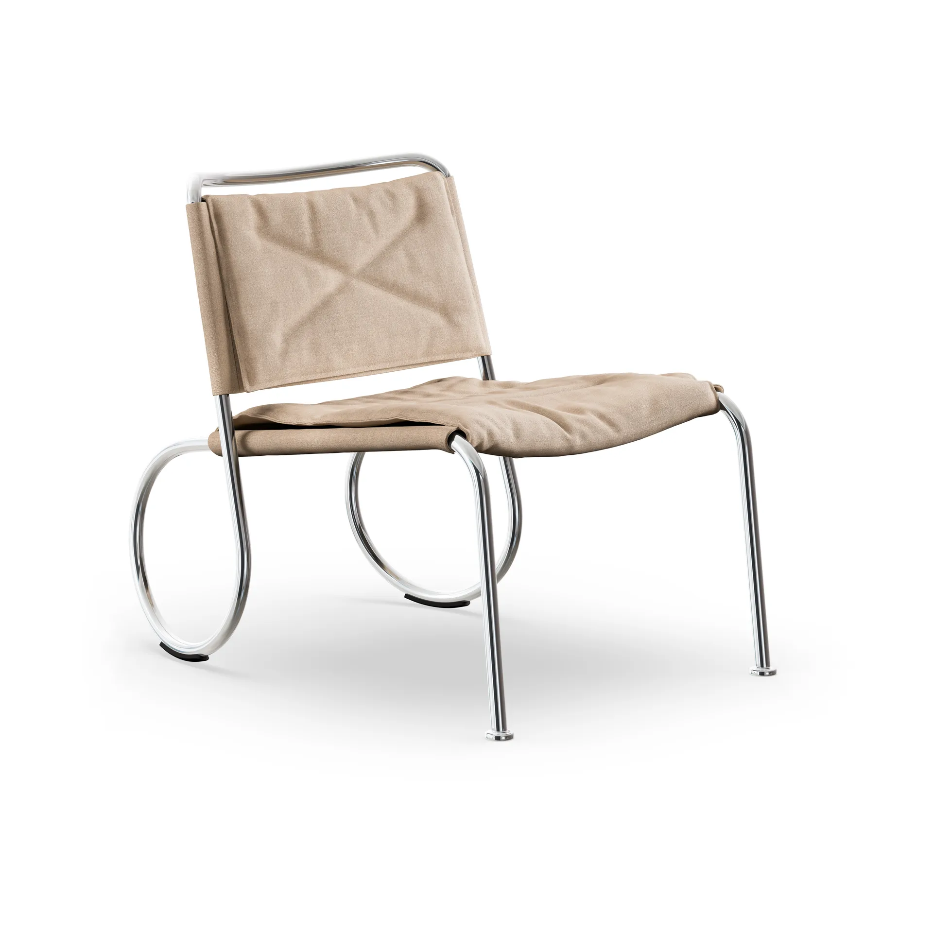 Fotel Corso Easy Chair, Tkanina lniana, natural–chrom Lammhults