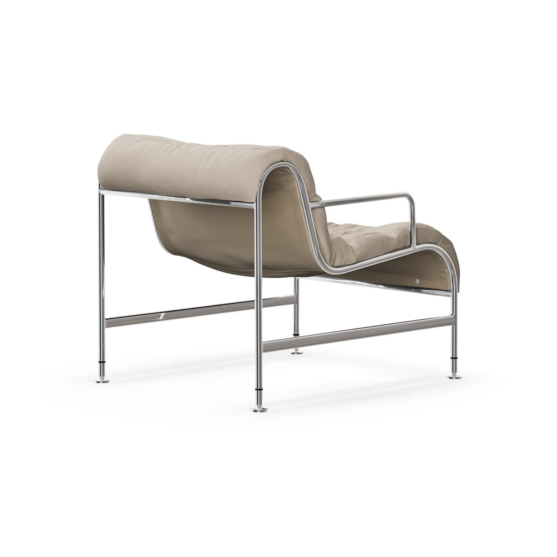 Fotel Sunny z podłokietnikami, Mauro Putty-chromowany stelaż Lammhults