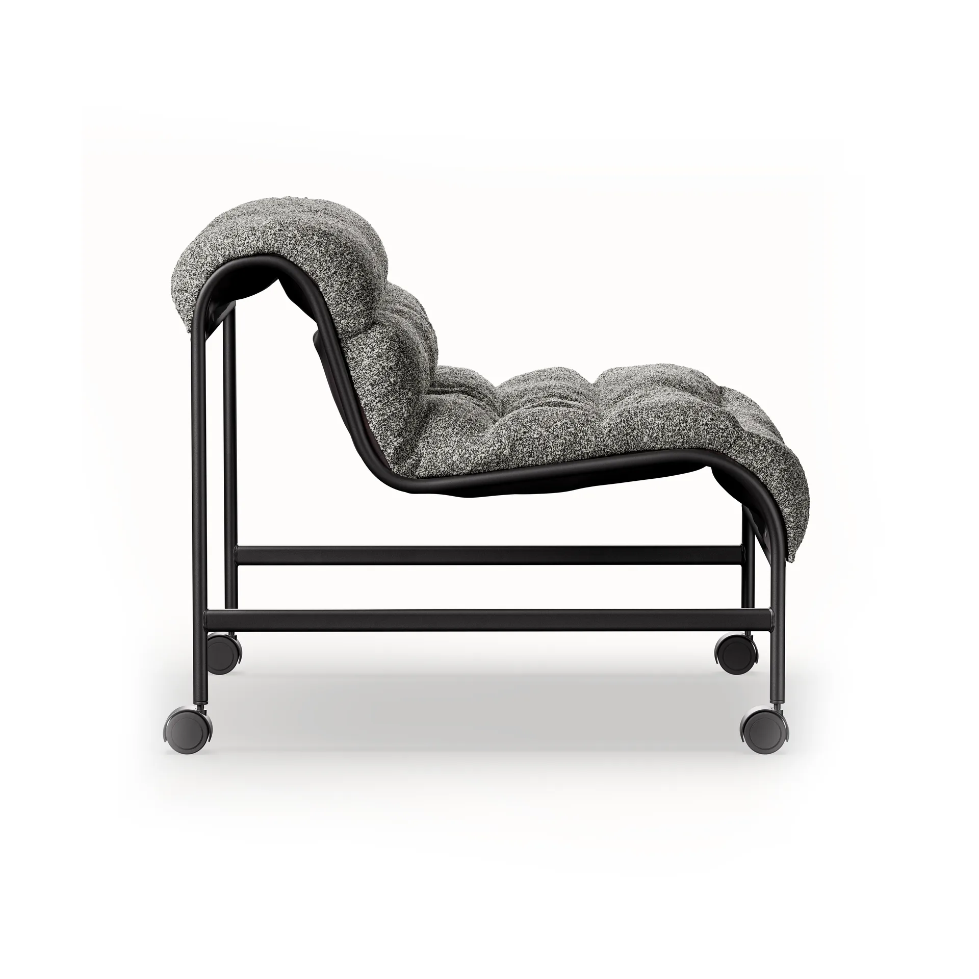 Fotel Sunny z podłokietnikami, Zero Black–matowoczarny stelaż z kółkami Lammhults