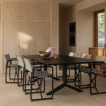 Krzesło X75-2 z podłokietnikami - Tkanina lniana natural–chromowane nogi - Lammhults