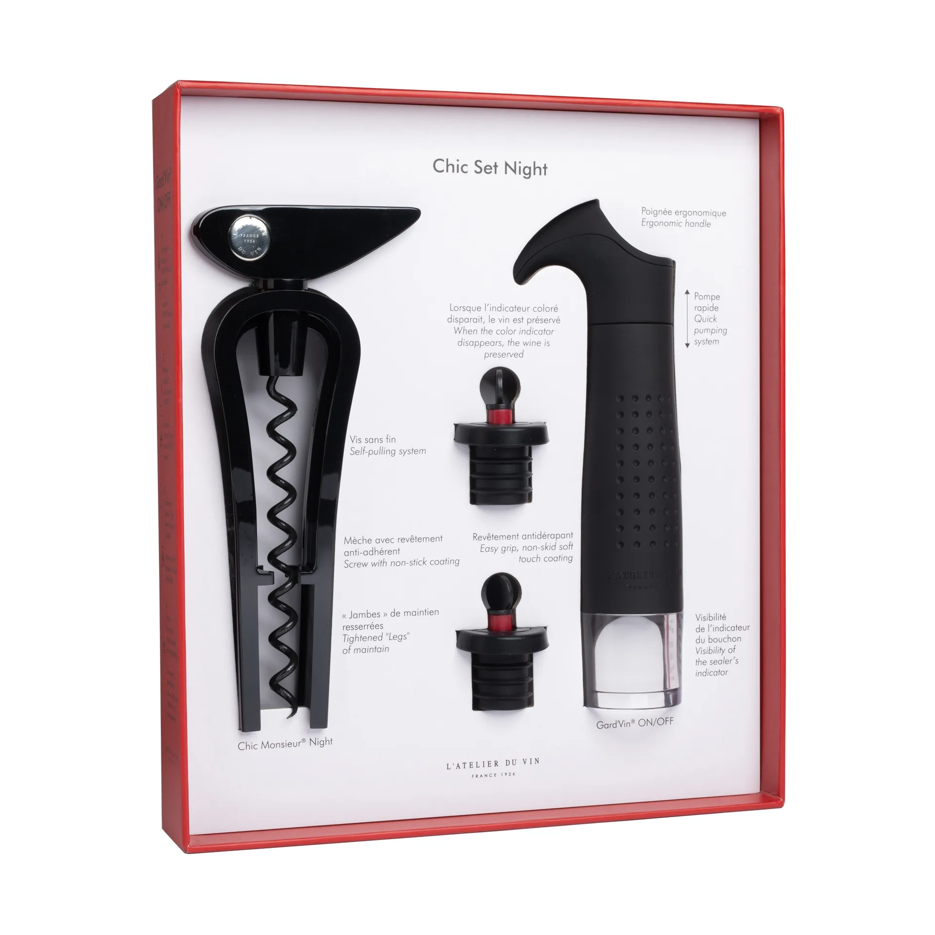 Zestaw akcesoriów do wina Chic Set Night, 4 części L'Atelier du Vin