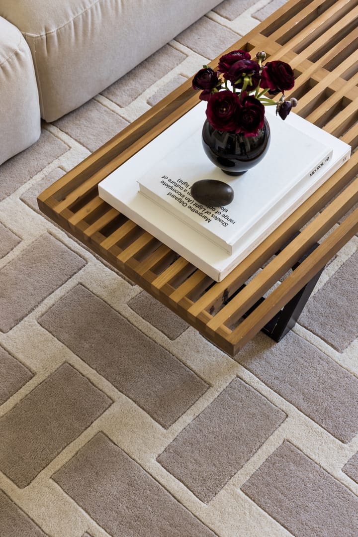 60S Geo Basket Weave dywan wełniany, Oatmeal, 180x270 cm Layered