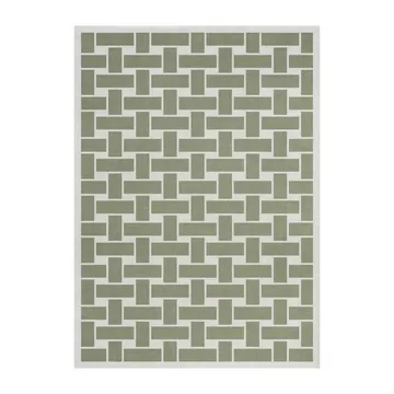 60S Geo Basket Weave dywan wełniany - Olive, 180x270 cm - Layered