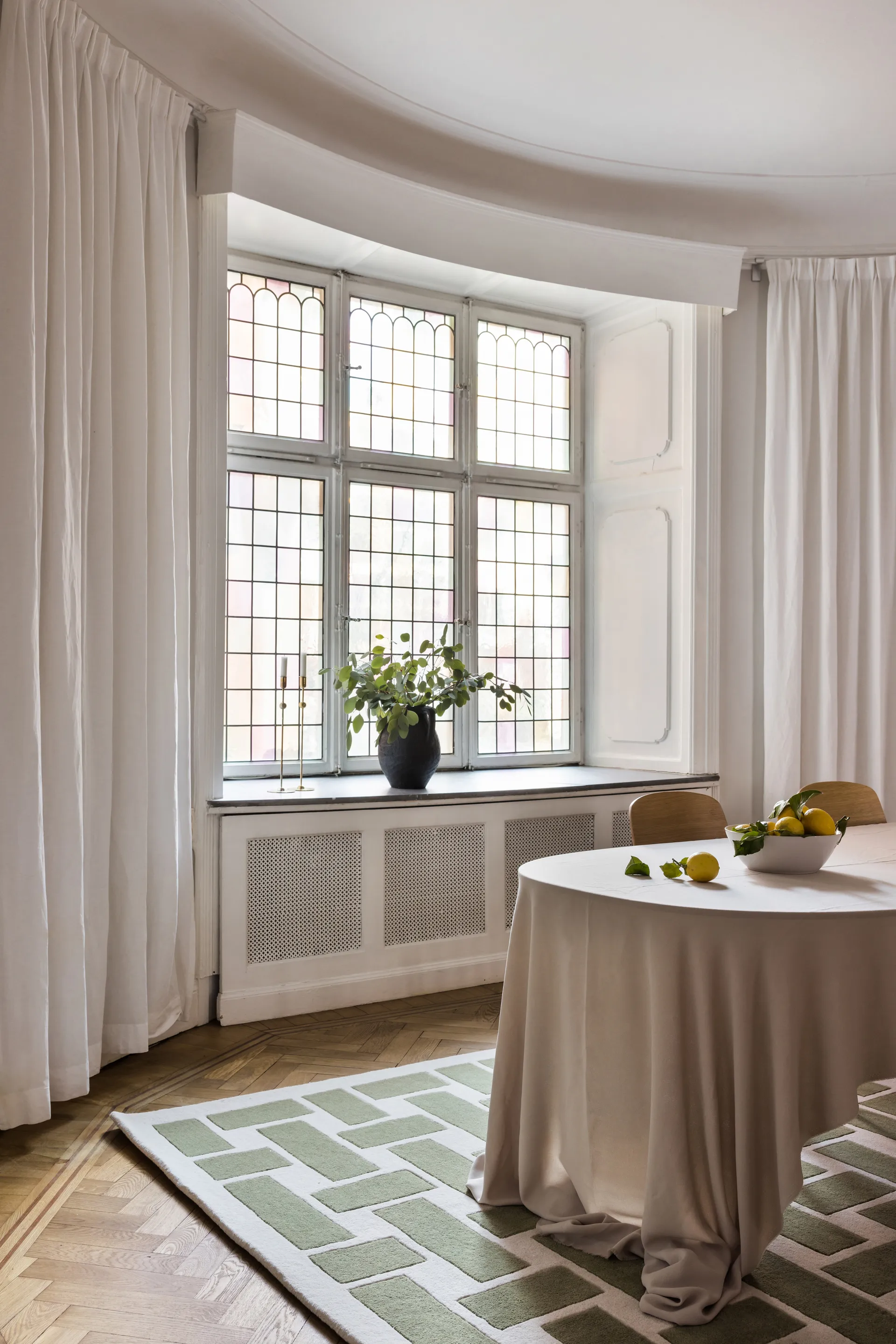 60S Geo Basket Weave dywan wełniany, Olive, 180x270 cm Layered