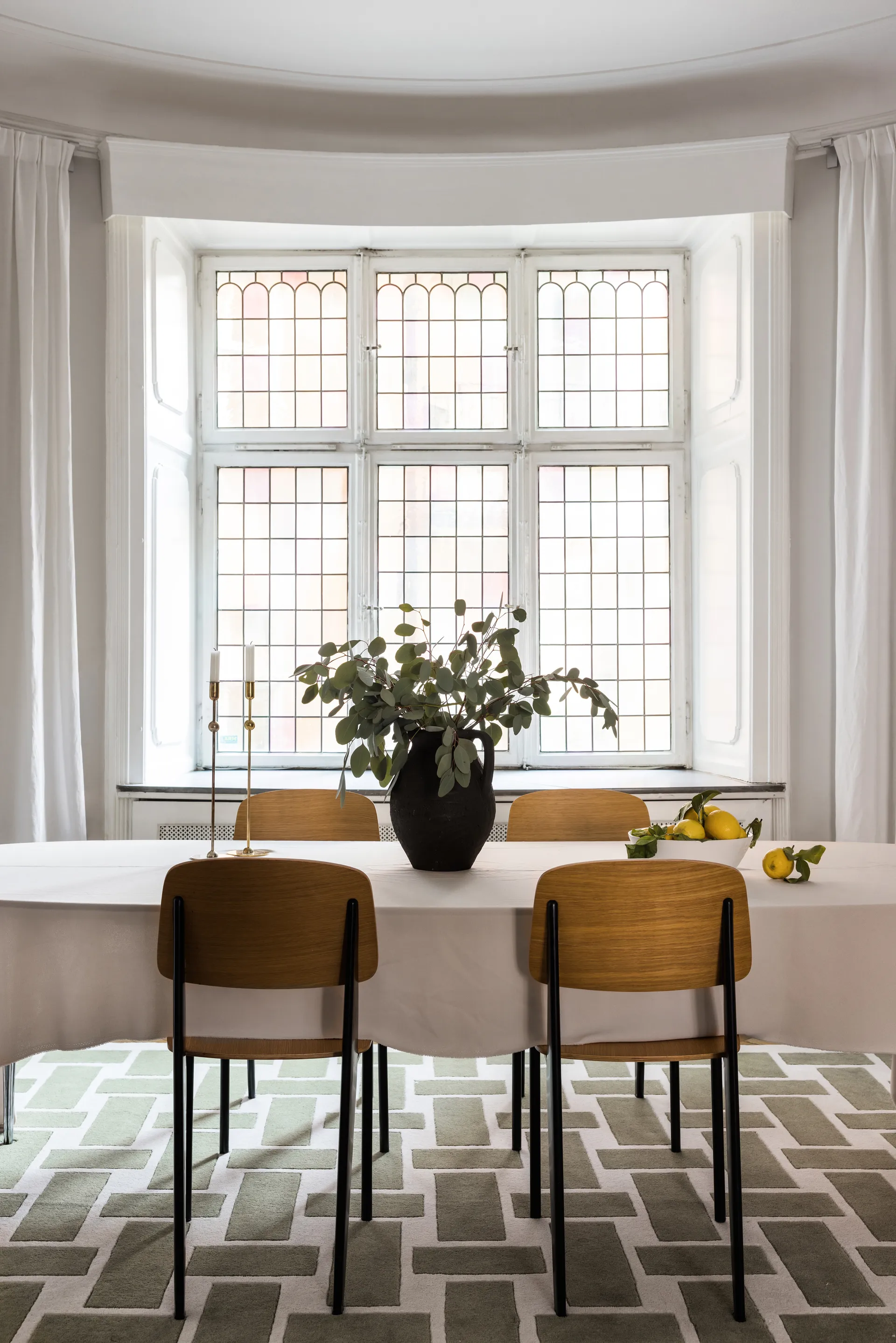 60S Geo Basket Weave dywan wełniany, Olive, 180x270 cm Layered