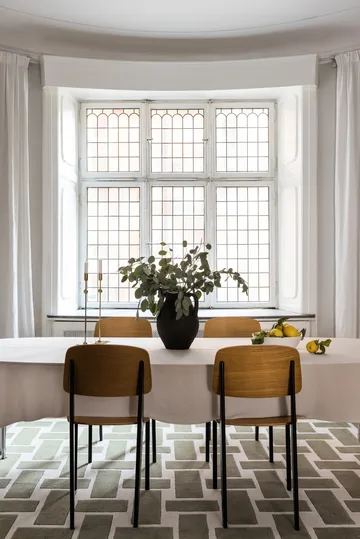 60S Geo Basket Weave dywan wełniany - Olive, 180x270 cm - Layered