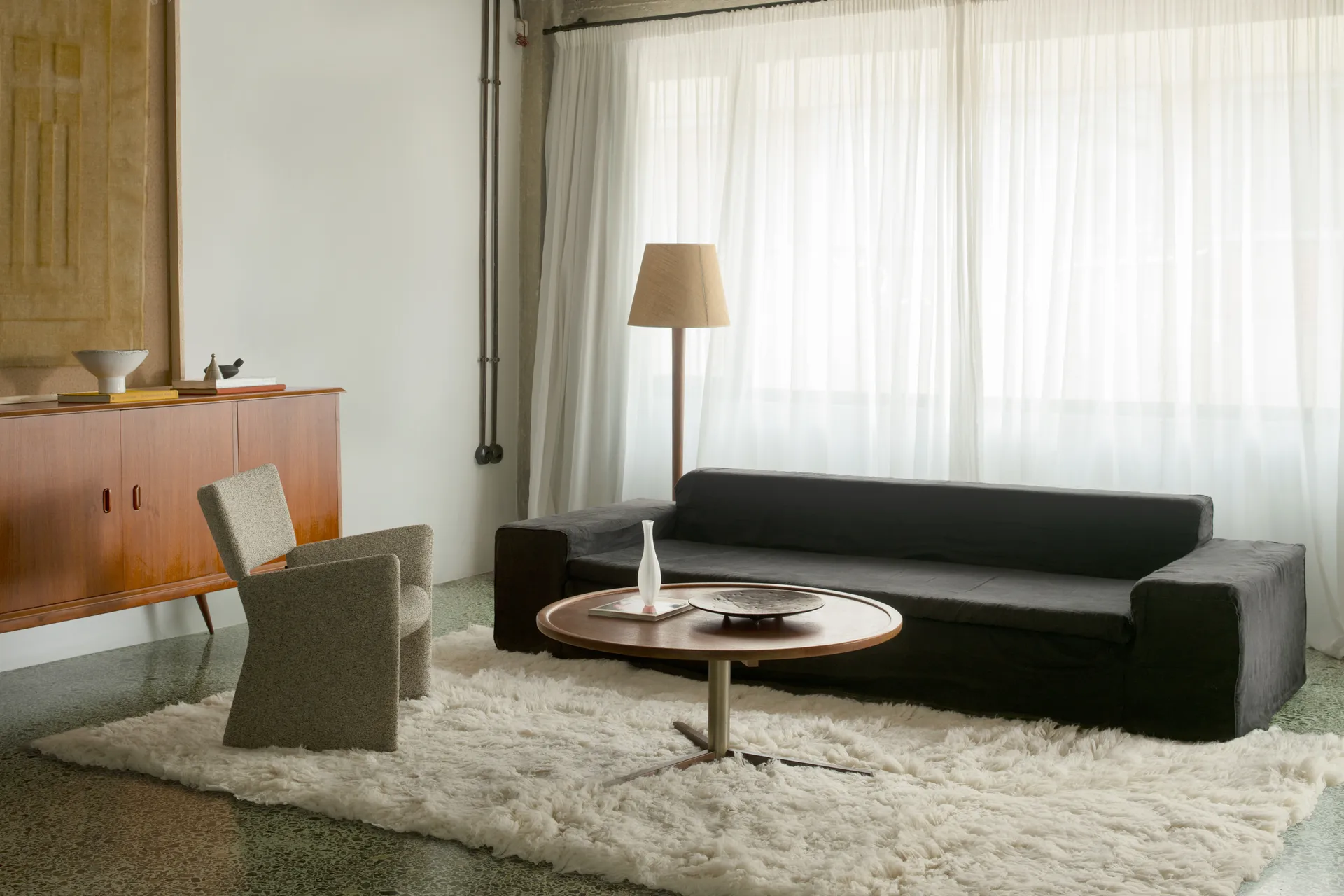Dywan shaggy 250x350 cm, Bone white Layered