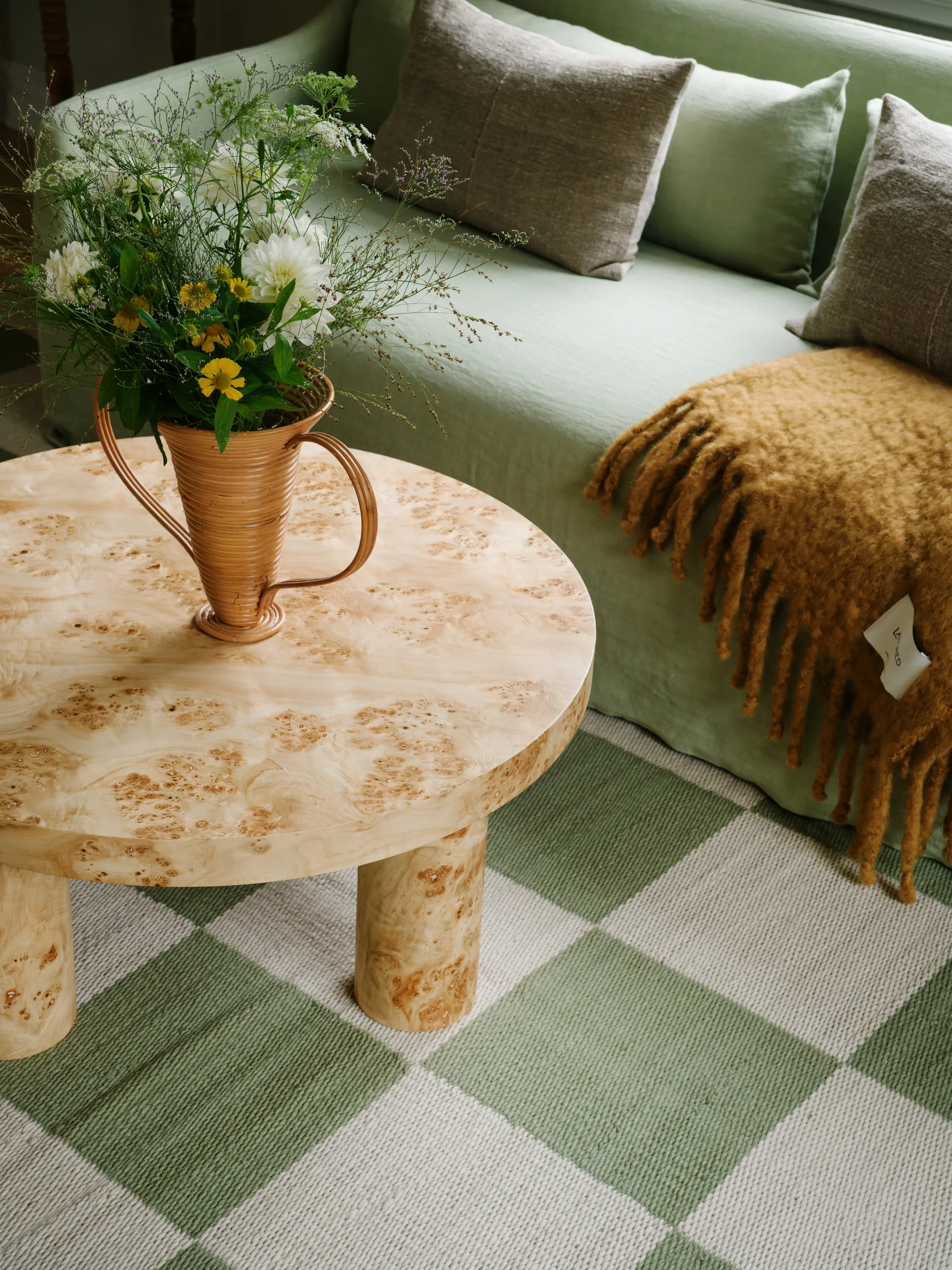 Dywan wełniany Chess, Sage, 200x300 cm Layered