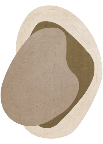 Dywan wełniany Erik Bratsberg Lozza - Olive, 230x300 cm - Layered