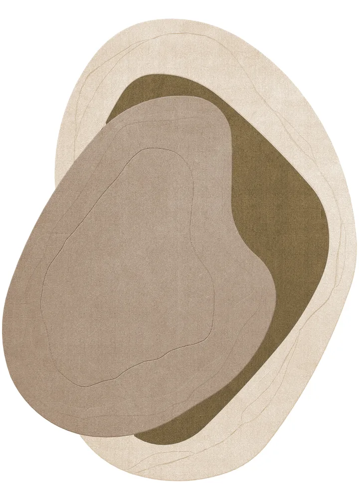 Dywan wełniany Erik Bratsberg Lozza - Olive, 270x350 cm - Layered