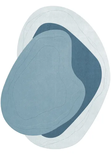 Dywan wełniany Erik Bratsberg Lozza - Teal, 270x350 cm - Layered