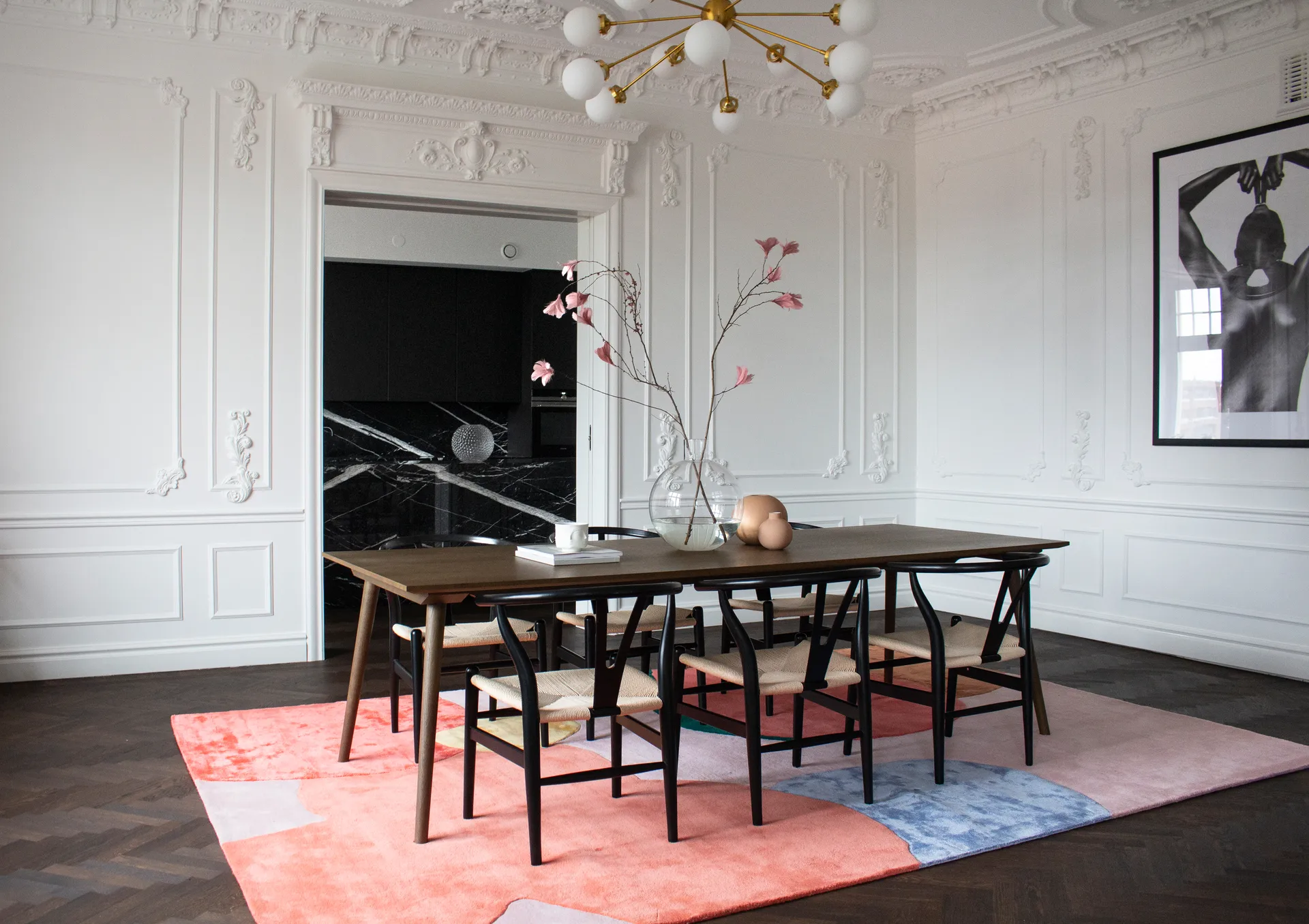 Dywan wełniany Flower Field 160x230 cm, Pink Layered