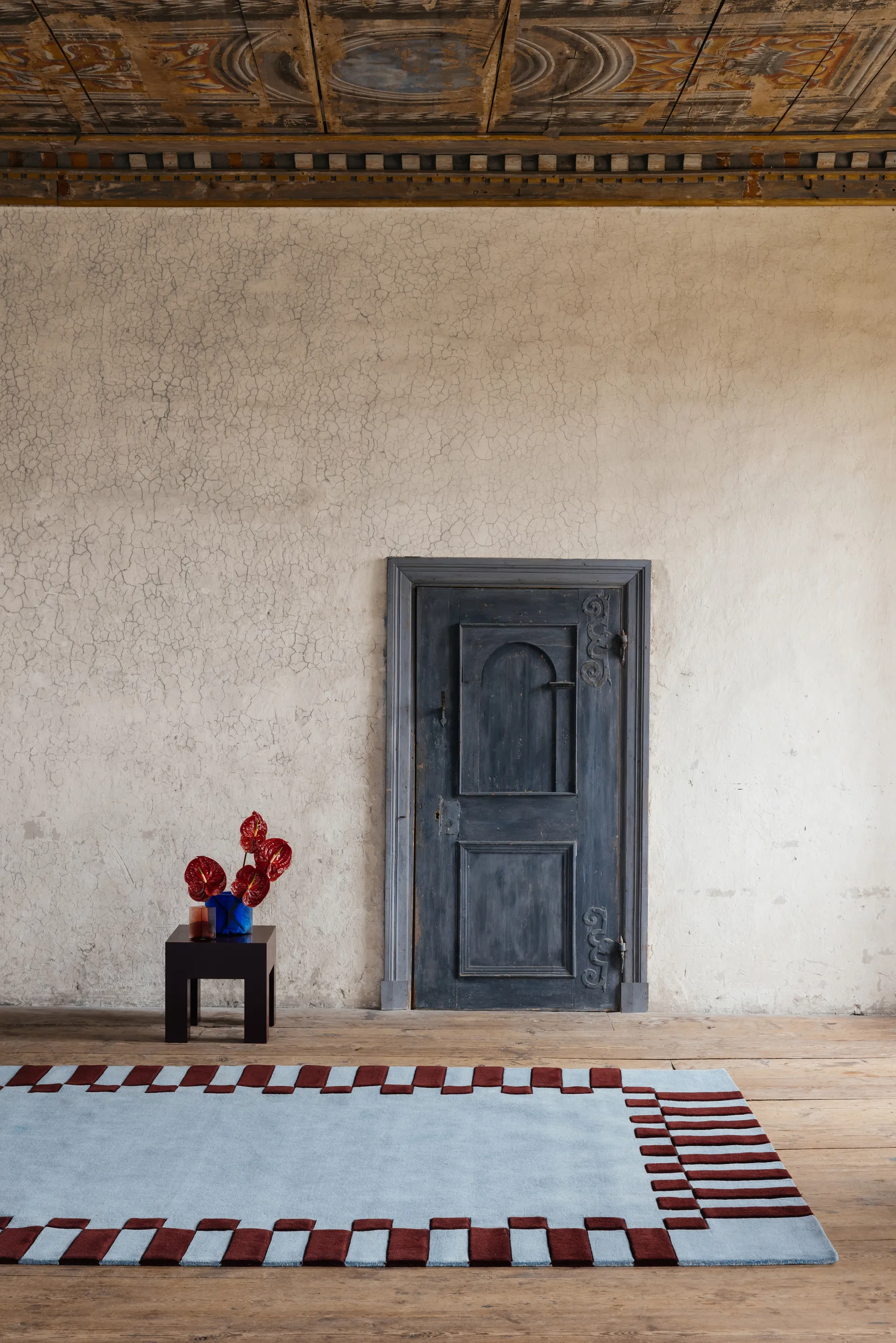Dywan wełniany Teklan Frame, Mulberry sky, 140x200 cm Layered