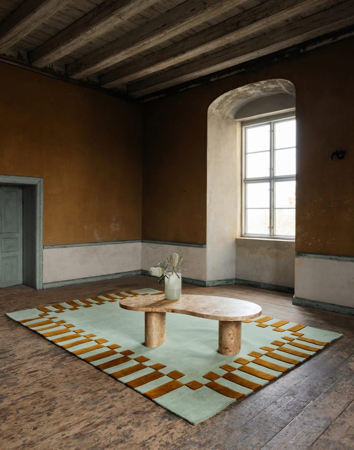 Dywan wełniany Teklan Frame, Pistachio camel, 140x200 cm Layered