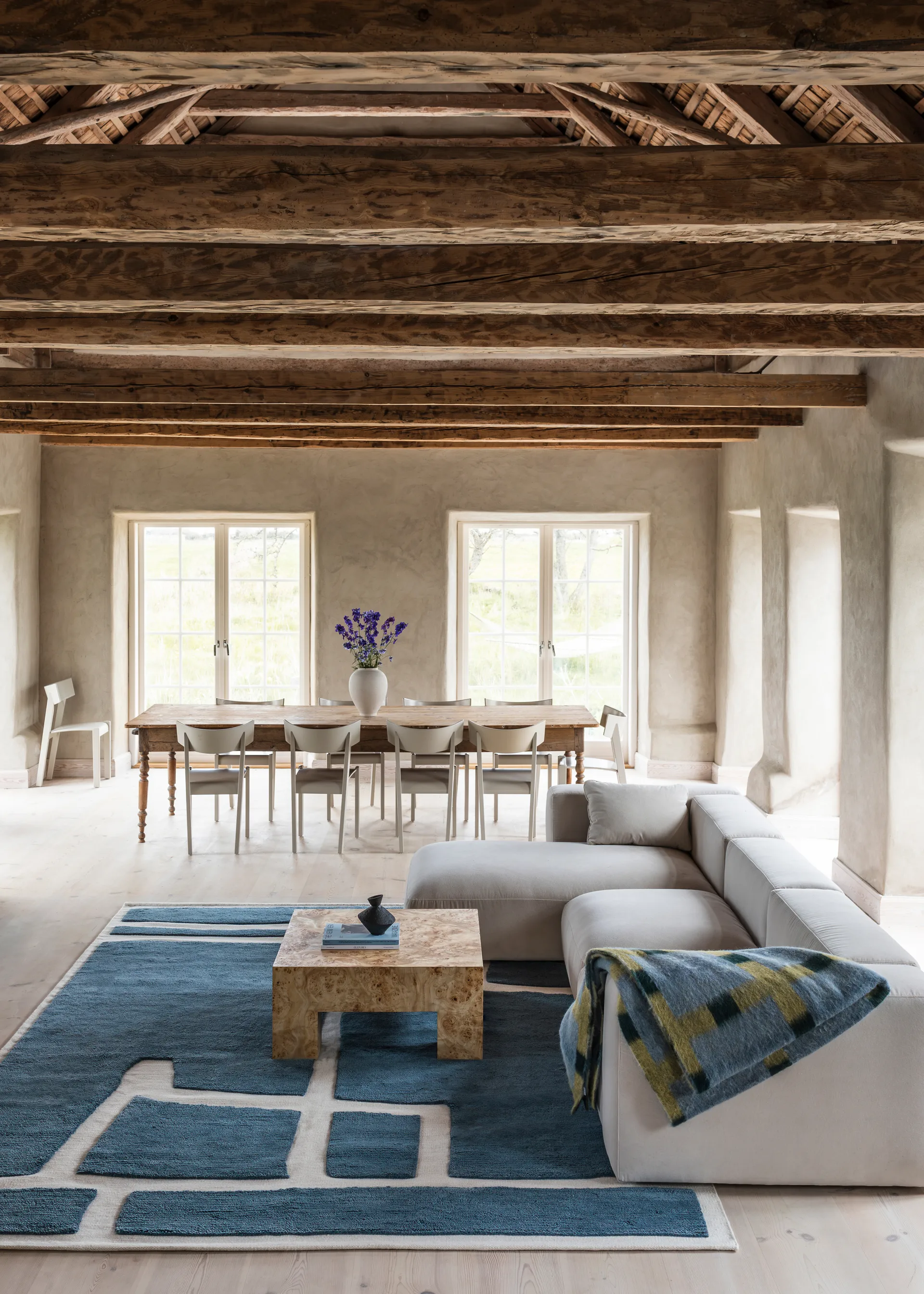 Gotland Klint dywan wełniany, Błękit chabrowy 250x350 cm Layered