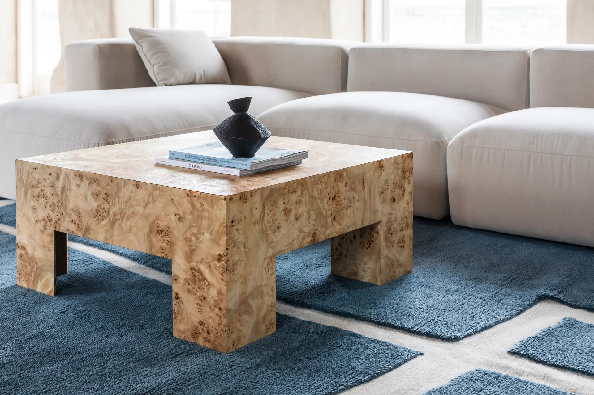 Gotland Klint dywan wełniany, Niebieski chaber 300x400 cm Layered