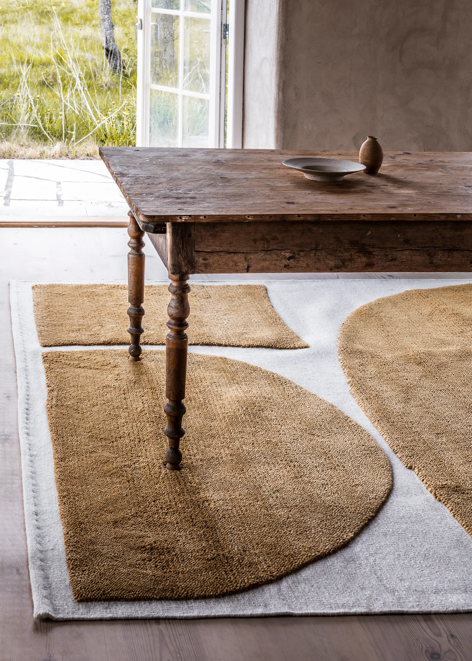 Gotland Rauk dywan wełniany, Słonecznikowy żółty 180x270 cm Layered