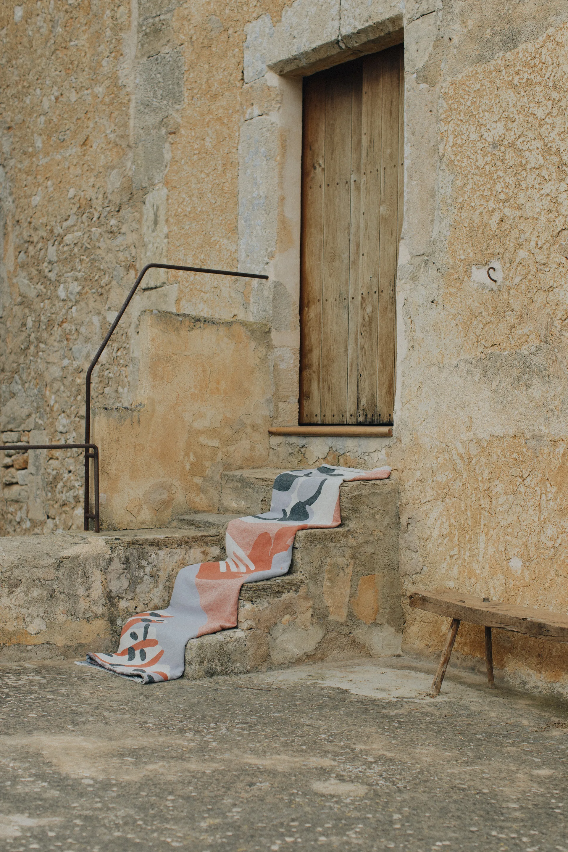 Kocyk bawełniany Boqueron 130x220 cm, Czerwony Layered