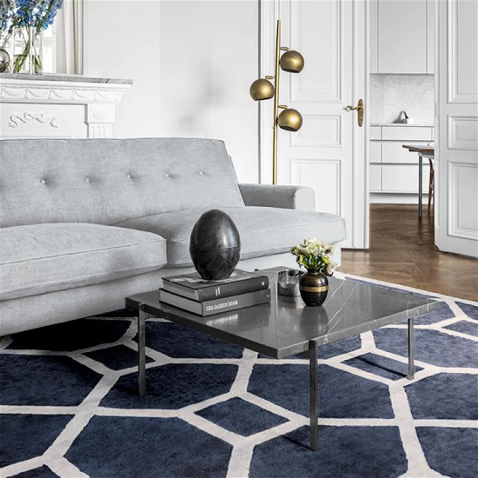 Mata wejściowa z wiskozy, 160x250 cm, midnight blue (niebieski) Layered