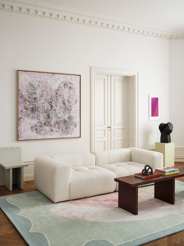 Shell dywan wełniany we wzory, Blue, pink, 300x400 cm Layered