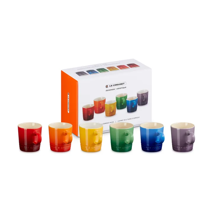 Filiżanka do espresso z kamionki Signature, 6-pak - Rainbow - Le Creuset