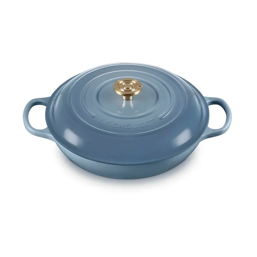 Le Creuset Classic żeliwny garnek bufetowy ze szklaną pokrywą, Chambray, 3,5 L Le Creuset