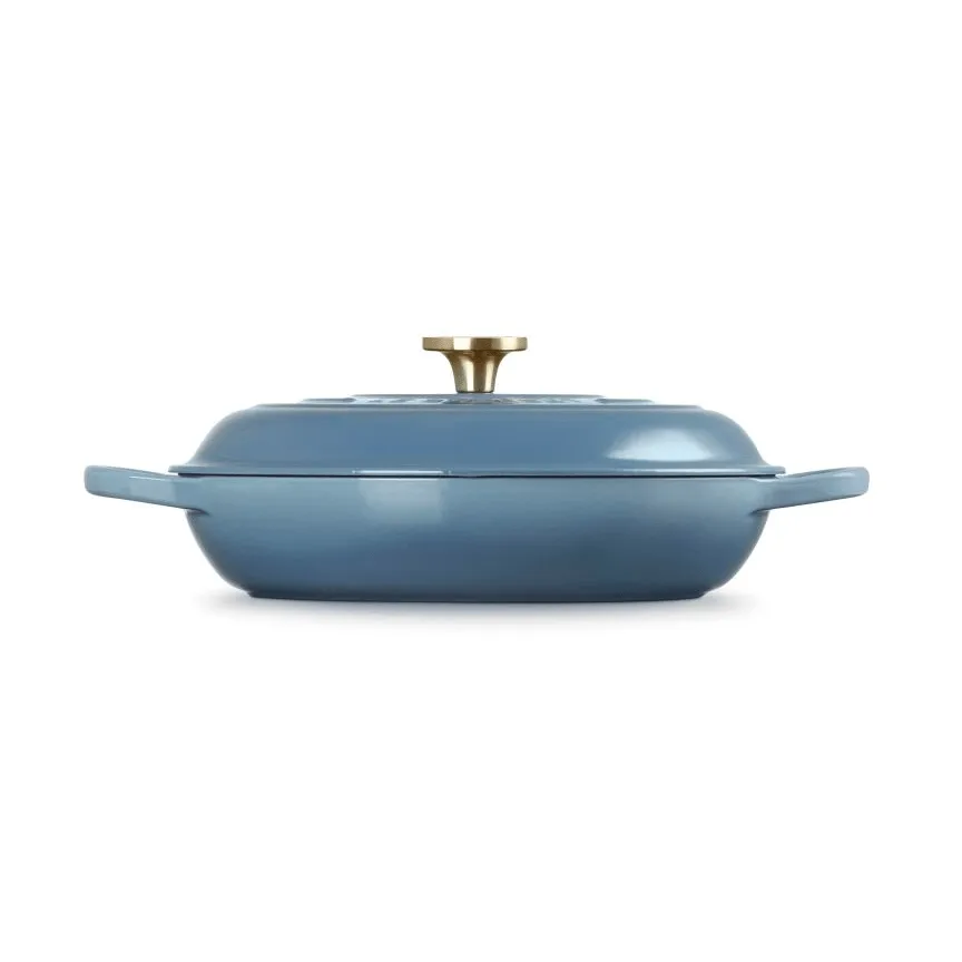 Le Creuset Classic żeliwny garnek bufetowy ze szklaną pokrywą, Chambray, 3,5 L Le Creuset