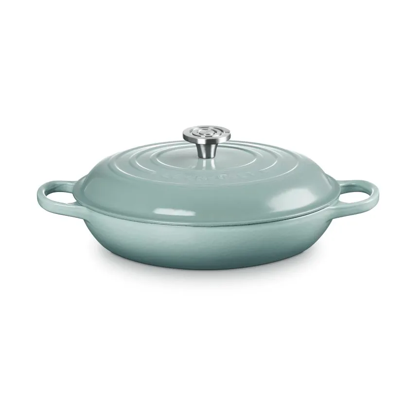 Le Creuset Classic żeliwny garnek bufetowy ze szklaną pokrywą, Sól morska, 3,5 L Le Creuset