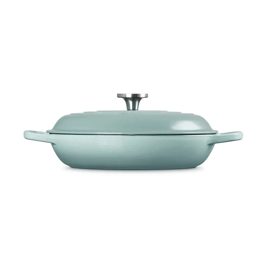 Le Creuset Classic żeliwny garnek bufetowy ze szklaną pokrywą, Sól morska, 3,5 L Le Creuset