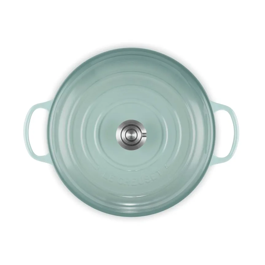 Le Creuset Classic żeliwny garnek bufetowy ze szklaną pokrywą, Sól morska, 3,5 L Le Creuset
