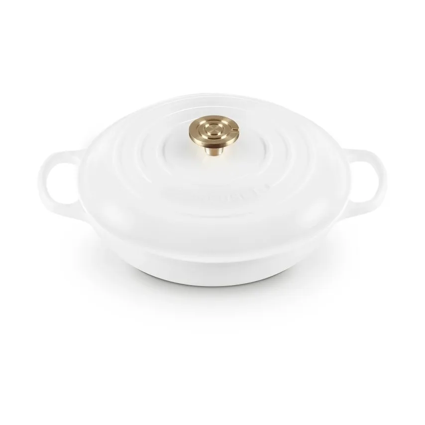 Le Creuset Classic żeliwny garnek bufetowy ze szklaną pokrywą, White, 3,5 L Le Creuset