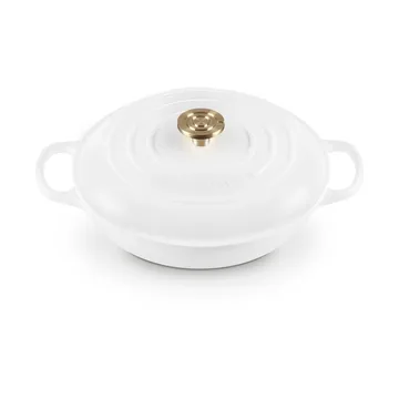 Le Creuset Classic żeliwny garnek bufetowy ze szklaną pokrywą - White, 3,5 L - Le Creuset