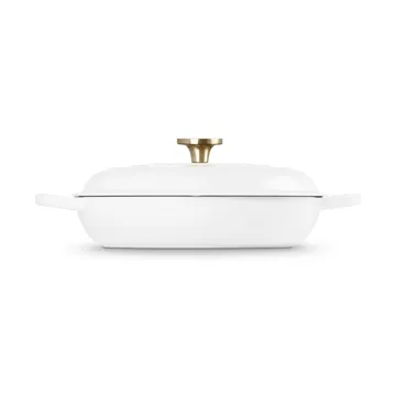 Le Creuset Classic żeliwny garnek bufetowy ze szklaną pokrywą - White, 3,5 L - Le Creuset