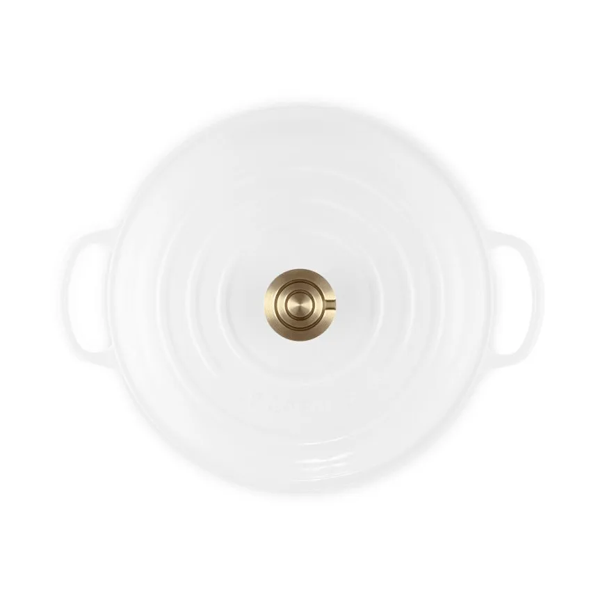Le Creuset Classic żeliwny garnek bufetowy ze szklaną pokrywą, White, 3,5 L Le Creuset