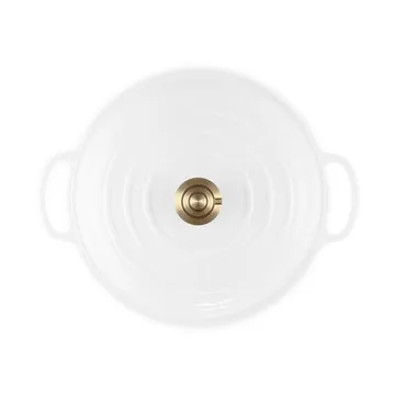 Le Creuset Classic żeliwny garnek bufetowy ze szklaną pokrywą - White, 3,5 L - Le Creuset