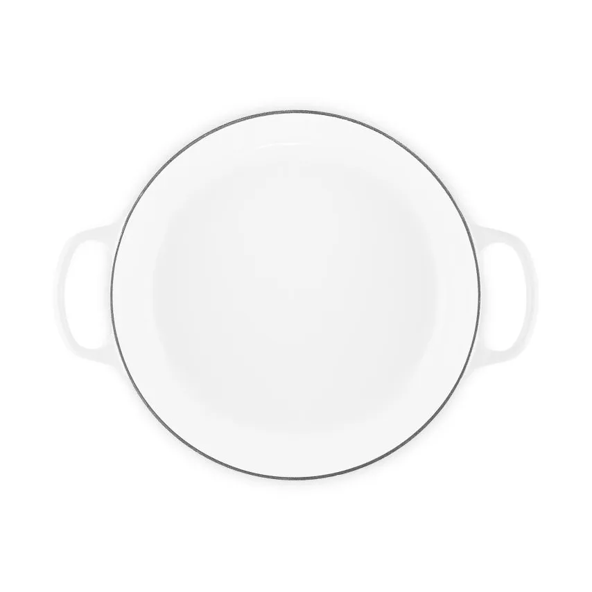 Le Creuset Classic żeliwny garnek bufetowy ze szklaną pokrywą, White, 3,5 L Le Creuset