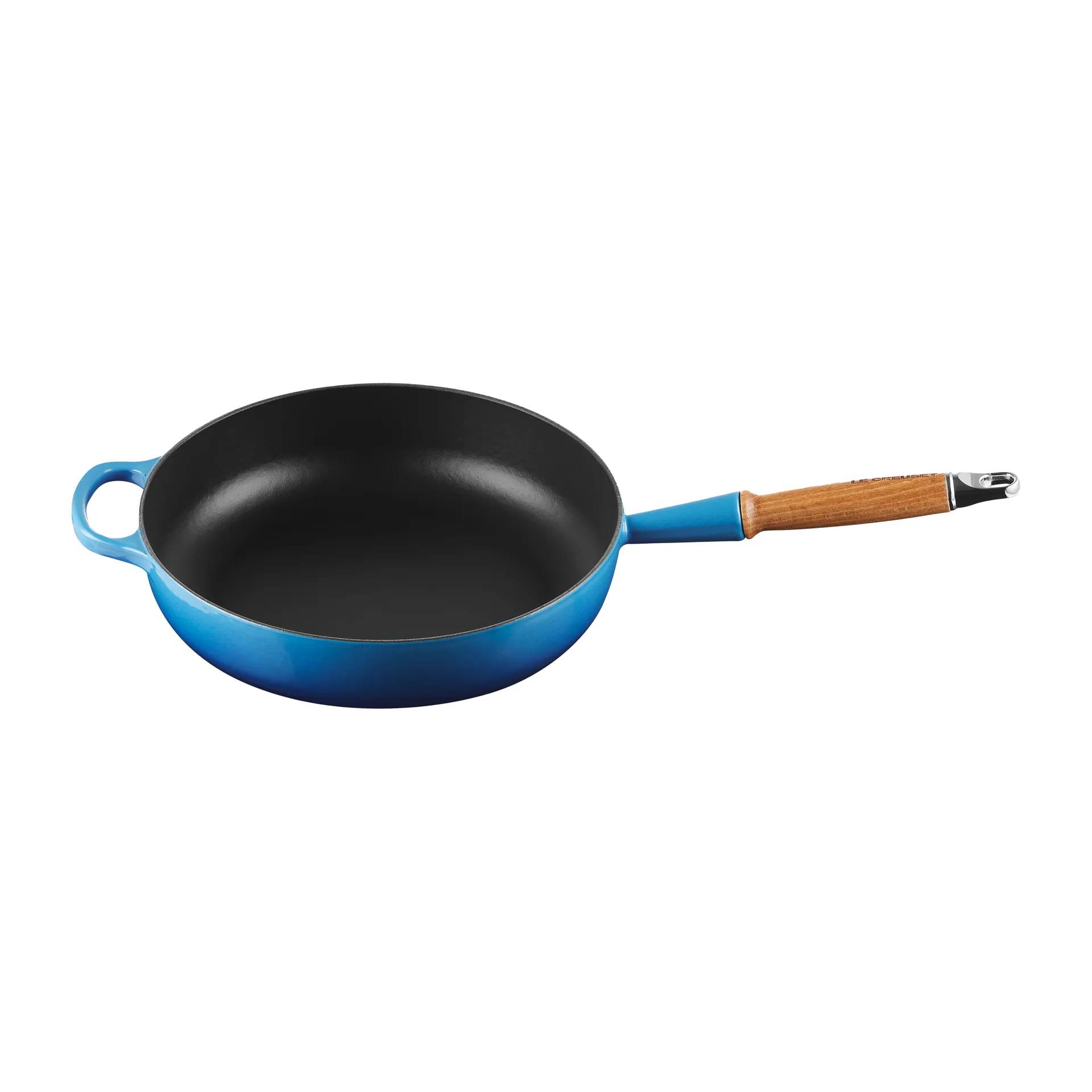 Le Creuset Signature głęboka patelnia z drewnianym uchwytem 28 cm, Azure blue Le Creuset