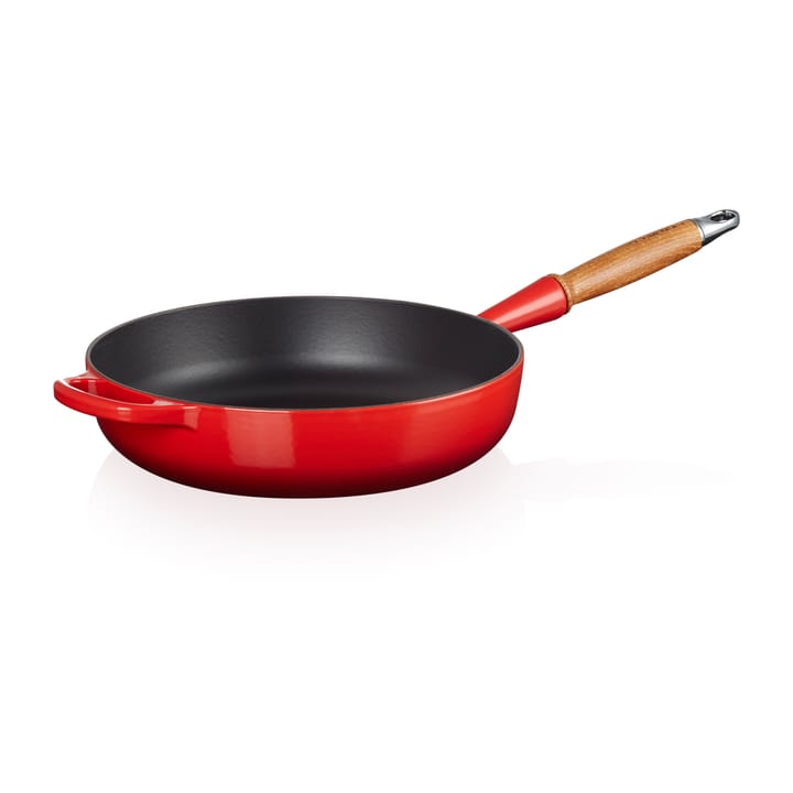 Le Creuset Signature głęboka patelnia z drewnianym uchwytem 28 cm, Cerise Le Creuset