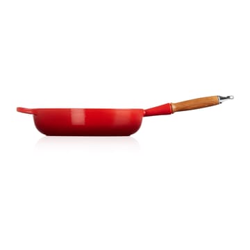 Le Creuset Signature głęboka patelnia z drewnianym uchwytem 28 cm - Cerise - Le Creuset