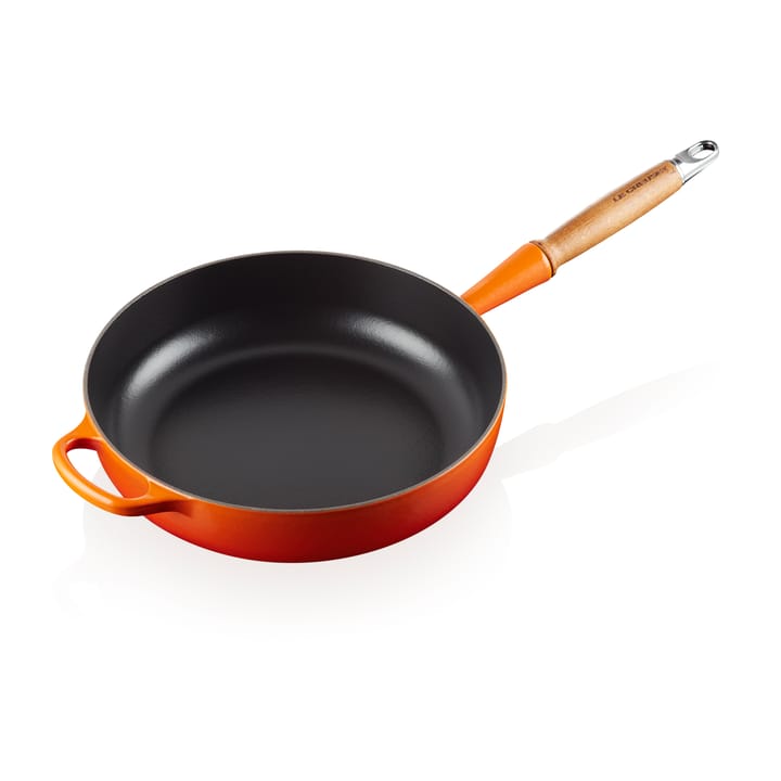 Le Creuset Signature głęboka patelnia z drewnianym uchwytem 28 cm - Flame - Le Creuset