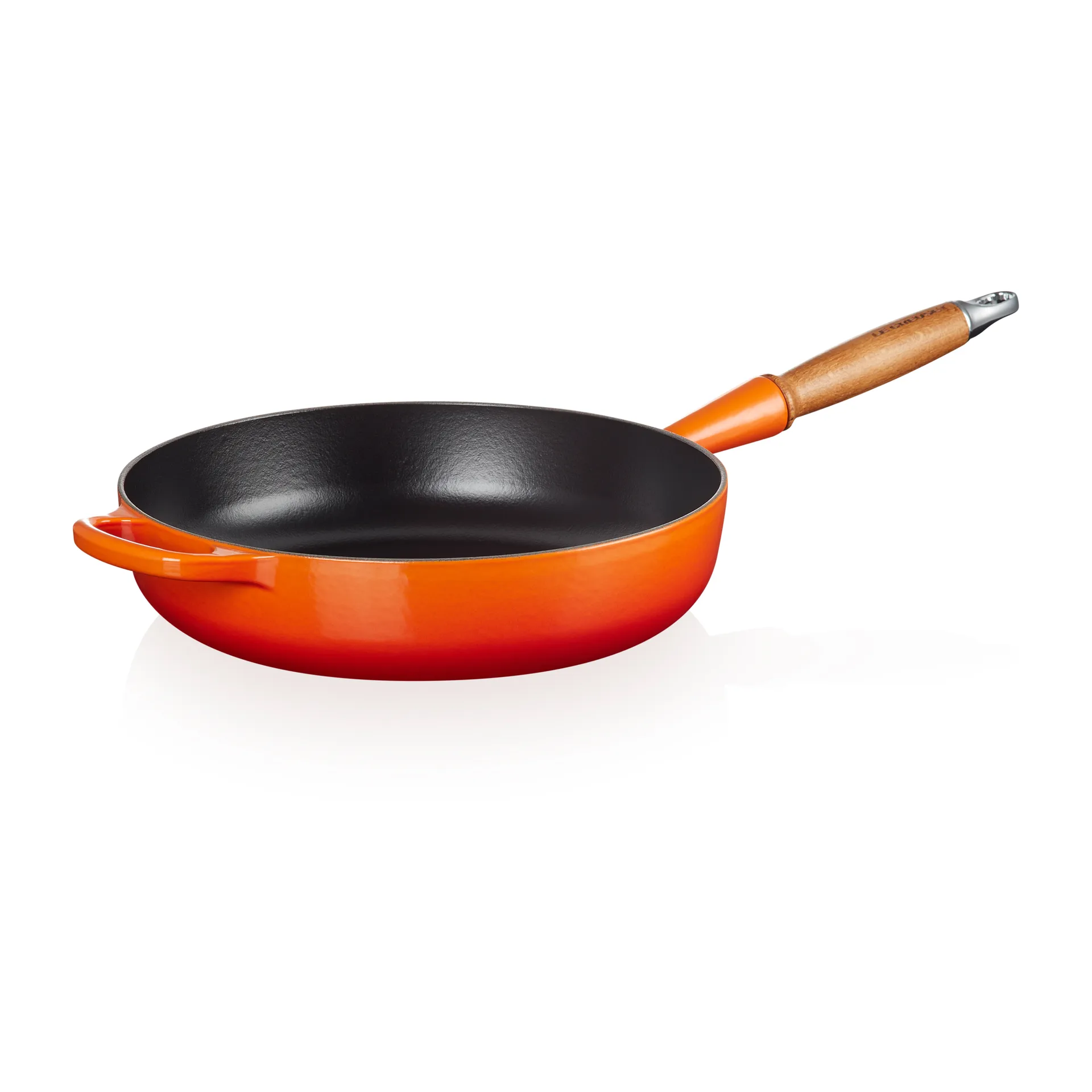 Le Creuset Signature głęboka patelnia z drewnianym uchwytem 28 cm, Flame Le Creuset