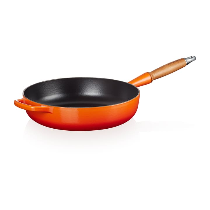 Le Creuset Signature głęboka patelnia z drewnianym uchwytem 28 cm - Flame - Le Creuset