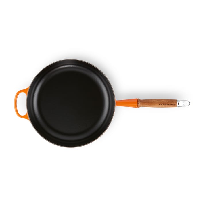 Le Creuset Signature głęboka patelnia z drewnianym uchwytem 28 cm - Flame - Le Creuset