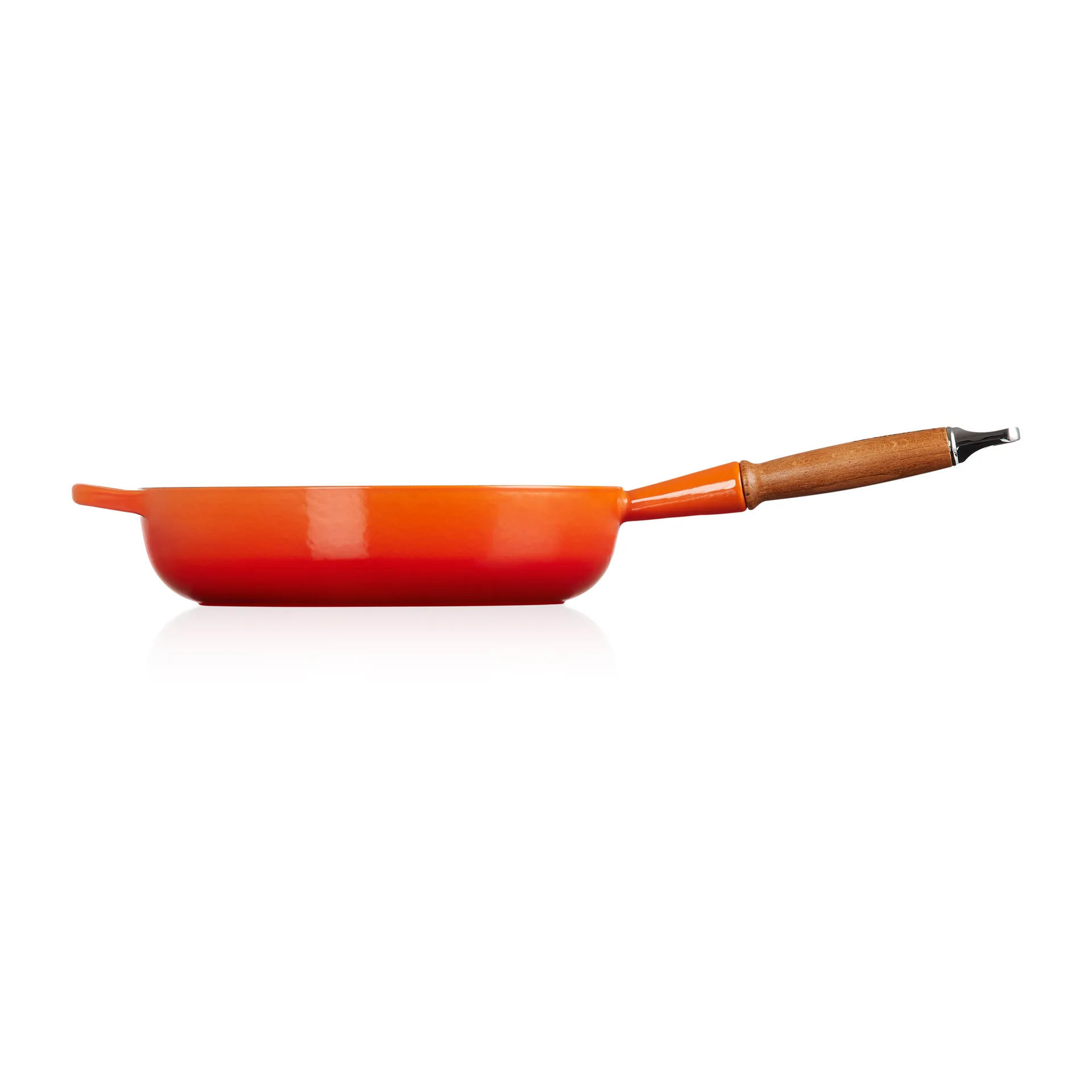 Le Creuset Signature głęboka patelnia z drewnianym uchwytem 28 cm, Flame Le Creuset