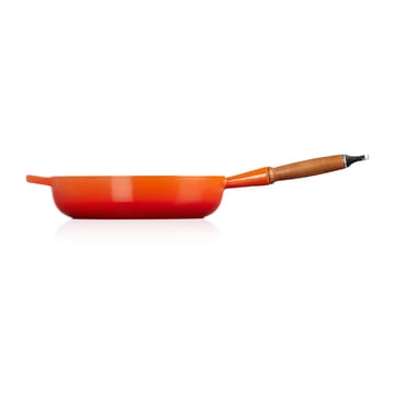 Le Creuset Signature głęboka patelnia z drewnianym uchwytem 28 cm - Flame - Le Creuset