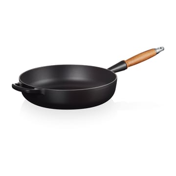 Le Creuset Signature głęboka patelnia z drewnianym uchwytem 28 cm - Matte Black - Le Creuset