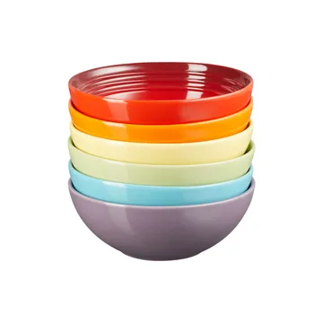 Le Creuset Signature głęboki talerz 16 cm, 6-pak - Rainbow - Le Creuset
